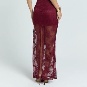 Showpo Burgundy Lace Dress